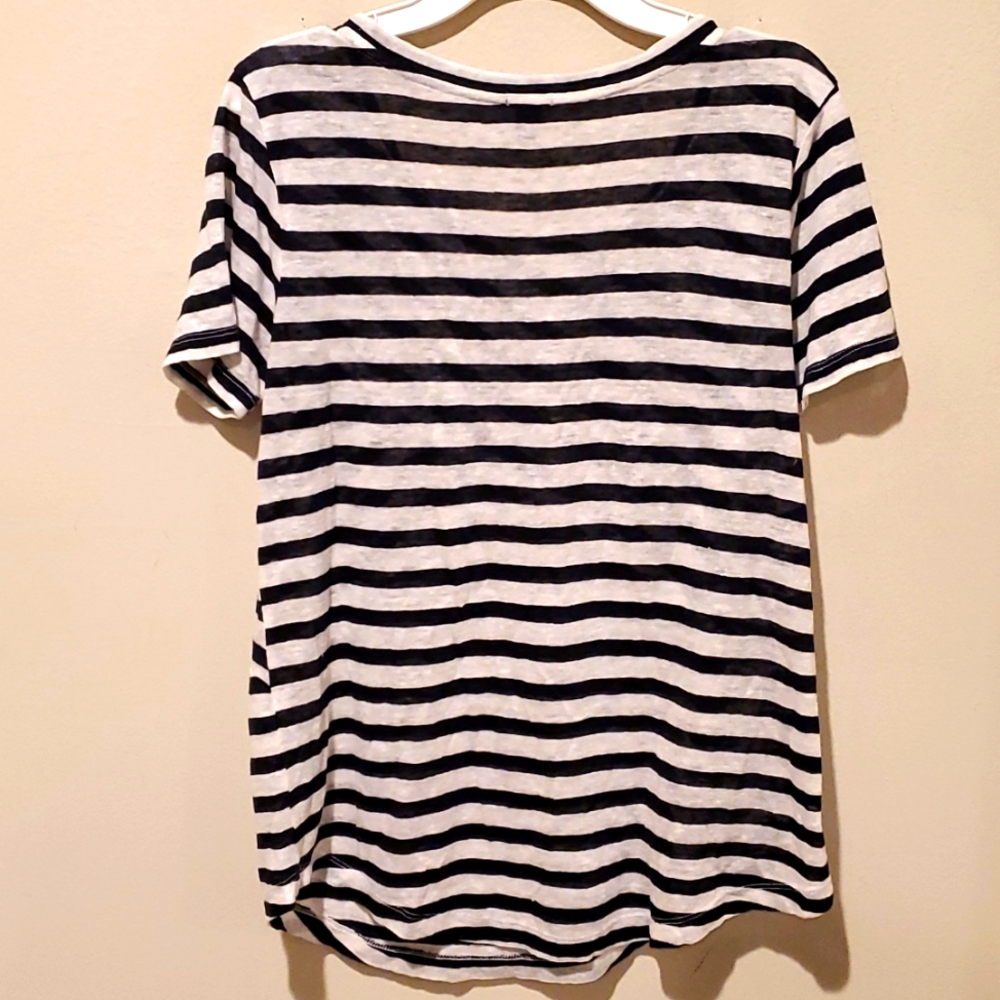 ❤ J CREW 100% LINEN  STRIPED TOP, XS - Picture 4 of 4